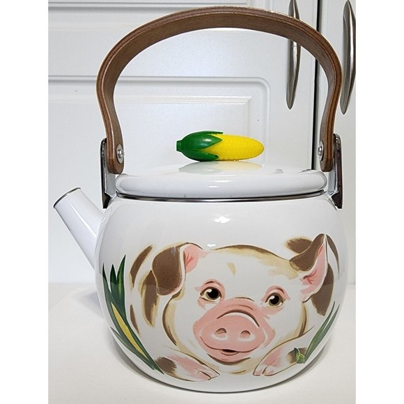 Copco Kitchen Copco Colonel T Pig 2 Quart Metal Tea Kettle Wbox